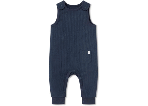 MORI Baby Ribbed Overalls – One-Piece Jumpsuit with Shoulder Snaps, Pocket, Ankle Cuffs - Image 3