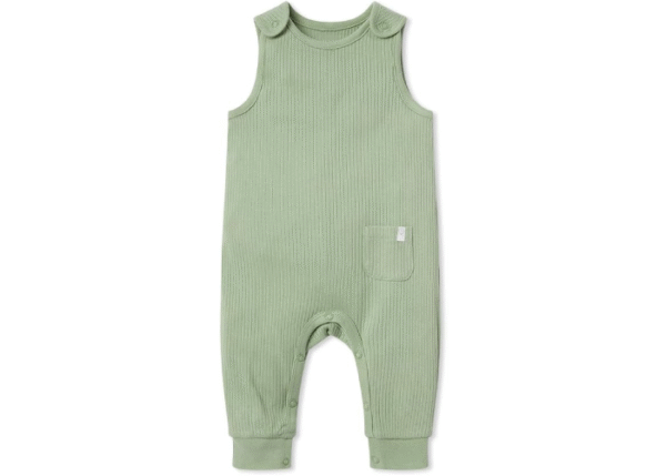 MORI Baby Ribbed Overalls – One-Piece Jumpsuit with Shoulder Snaps, Pocket, Ankle Cuffs - Image 2