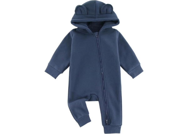 Baby Jumpsuit Hoodie Romper Zipper Long Sleeve One Piece Outfits Warm Clothes for Boy Girl 0-24 Months - Image 2