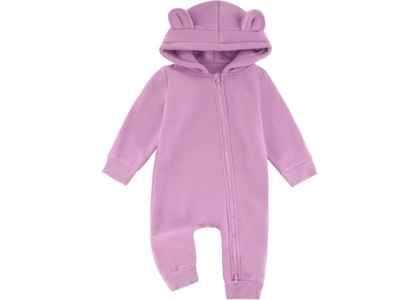 Baby Jumpsuit Hoodie Romper Zipper Long Sleeve One Piece Outfits Warm Clothes for Boy Girl 0-24 Months