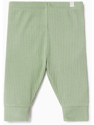 MORI Baby Unisex Premium Ribbed Leggings - Casual Stretchy Pants with Stylish Cuffs and Elastic Waist