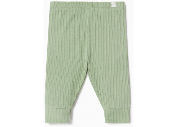 MORI Baby Unisex Premium Ribbed Leggings - Casual Stretchy Pants with Stylish Cuffs and Elastic Waist