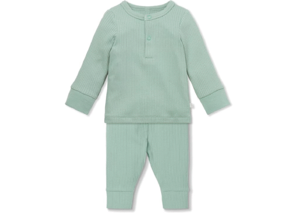 MORI Baby Unisex Pajama Set for Boys and Girls - Front Popper Top and Elastic Waist Bottoms - Image 2