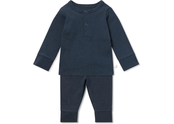 MORI Baby Unisex Pajama Set for Boys and Girls - Front Popper Top and Elastic Waist Bottoms - Image 3