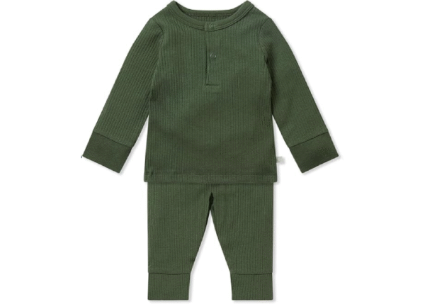 MORI Baby Unisex Pajama Set for Boys and Girls - Front Popper Top and Elastic Waist Bottoms